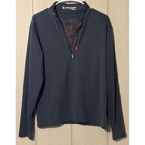 Spider Activewear Pullover 1/4 Zip Long Sleeve (Men's‎ Small Great Look! Gray